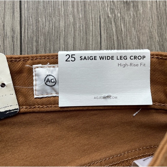 NWT AG JEANS Saige Wide Leg Crop Jeans in Caramel Size 25 - Picture 4 of 12